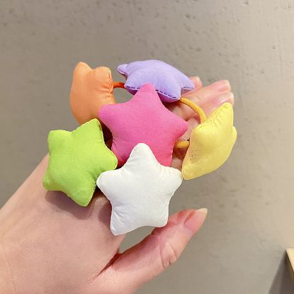 Picture of Children's hair accessories filled with cotton pentagonal star hair rings